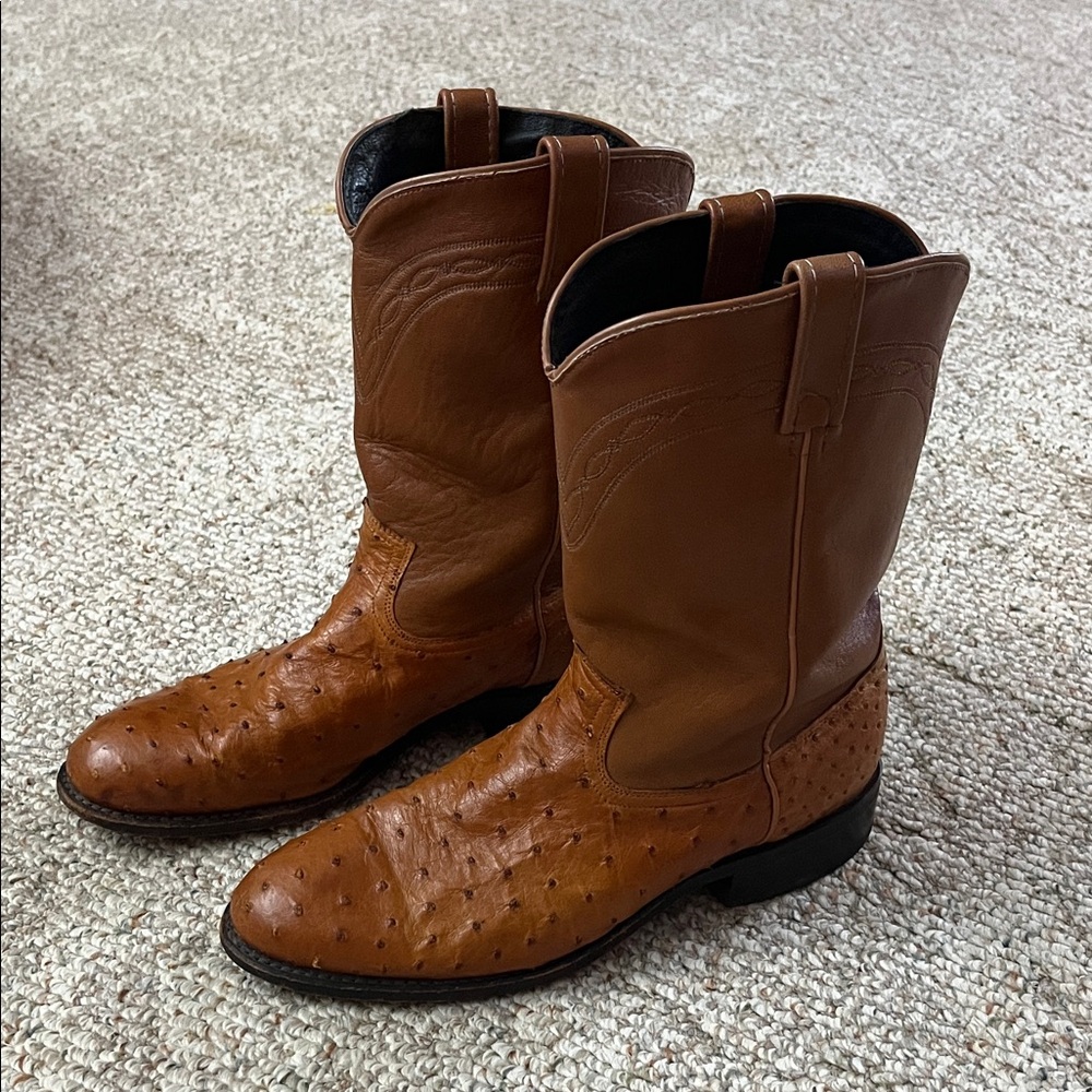 Dan Post Men's Ostrich Leather Cowboy Boots